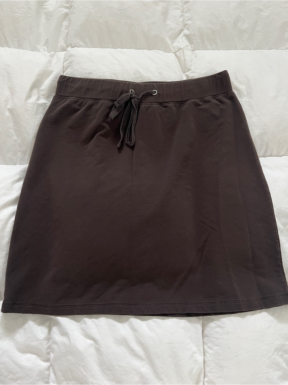 Talbots Brown Drawstring A-Line Mini Skirt